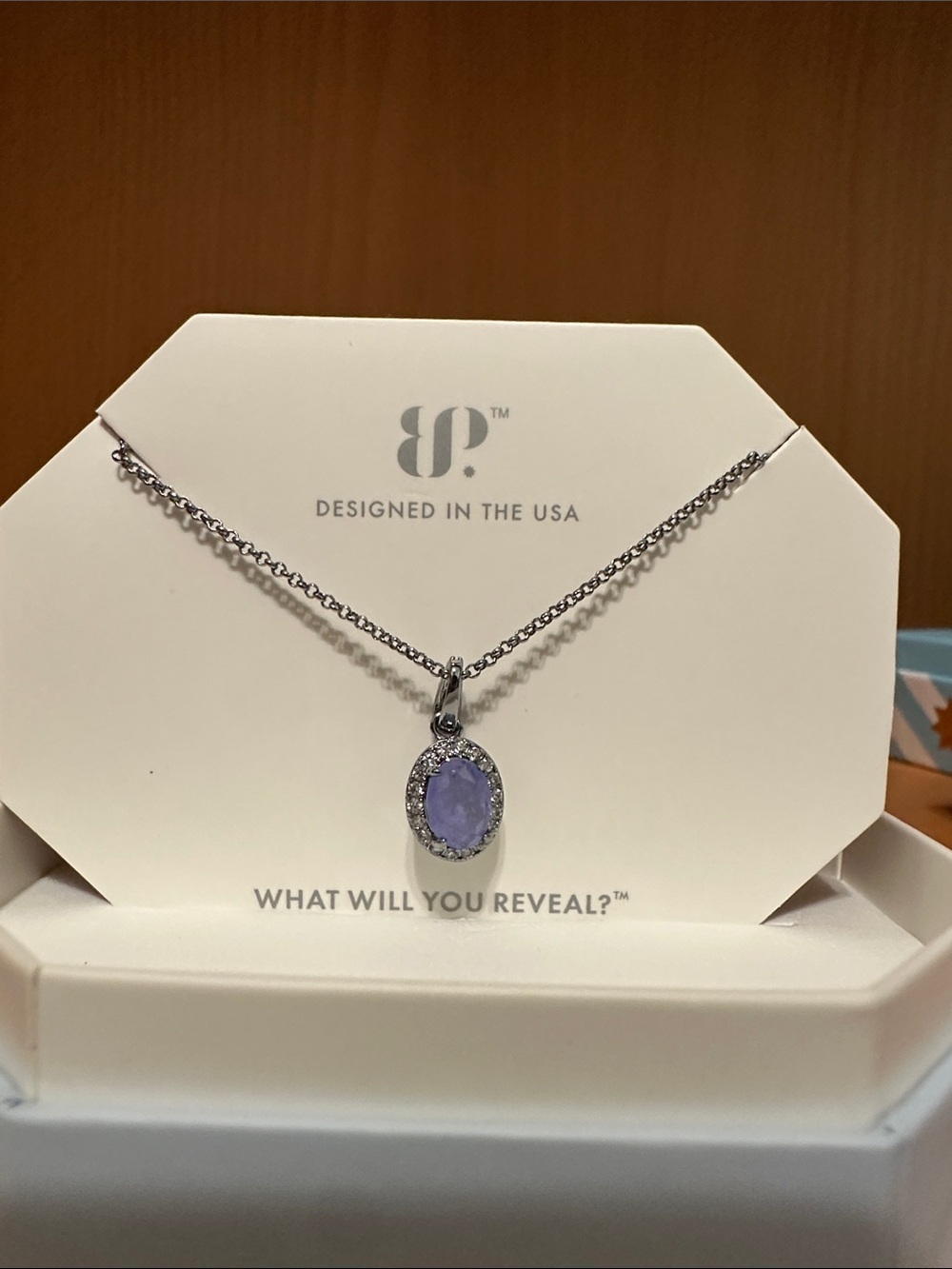 bp hematite Necklace with Lavender Oval Pendant